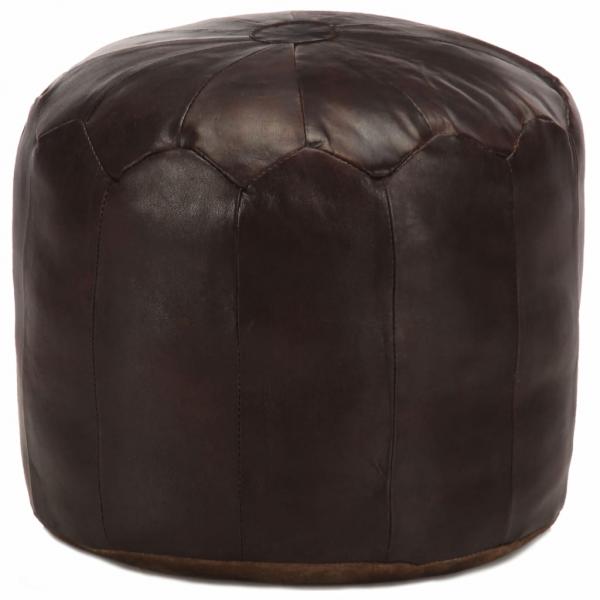 ARDEBO.de - Pouf Dunkelbraun 40 x 35 cm Echtes Ziegenleder