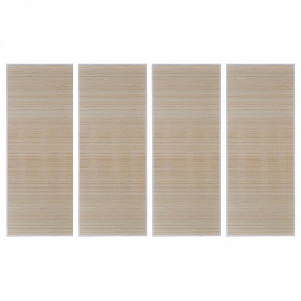 Bambusteppiche 4 Stk. Rechteckig Natur 120x180 cm