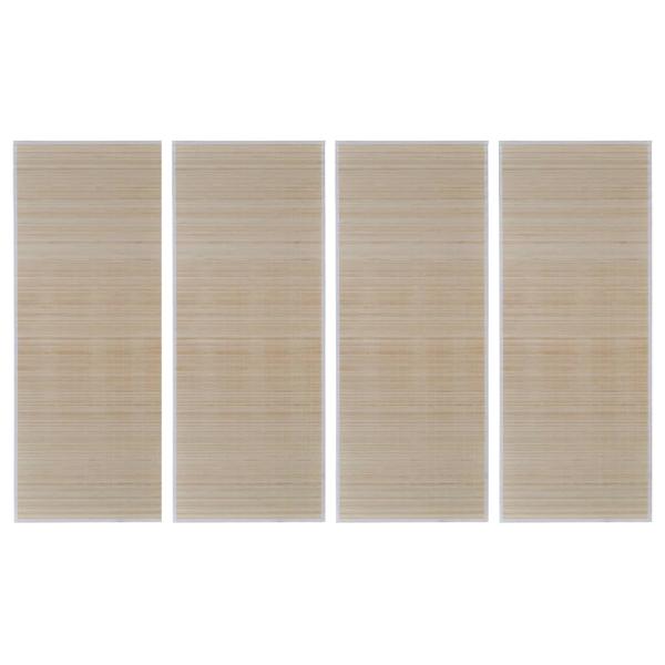Bambusteppiche 4 Stk. Rechteckig Natur 120x180 cm