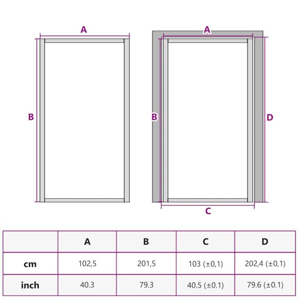 Innentür 102,5x201,5 cm Weiß ESG-Glas und Aluminium