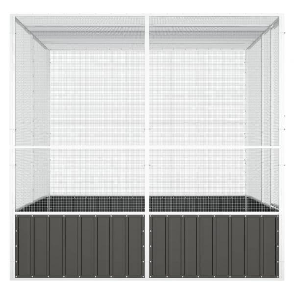 Vogelkäfig Anthrazit 213,5x217,5x211,5 cm Verzinkter Stahl