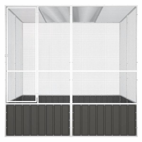 Vogelkäfig Anthrazit 213,5x217,5x211,5 cm Verzinkter Stahl