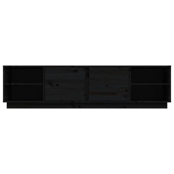 TV-Schrank Schwarz 156x40x40 cm Massivholz Kiefer