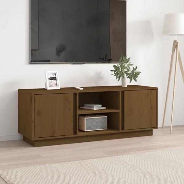 ARDEBO.de - TV-Schrank Honigbraun 110x35x40,5 cm Massivholz Kiefer