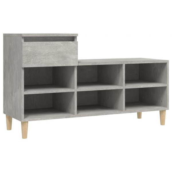 Schuhregal Betongrau 102x36x60 cm Holzwerkstoff