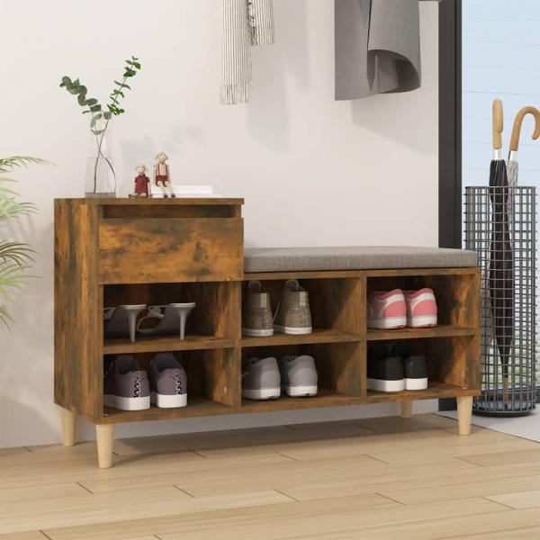 ARDEBO.de - Schuhregal Räuchereiche 102x36x60 cm Holzwerkstoff