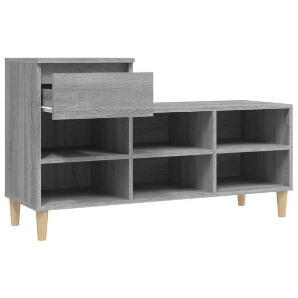 Schuhregal Grau Sonoma 102x36x60 cm Holzwerkstoff