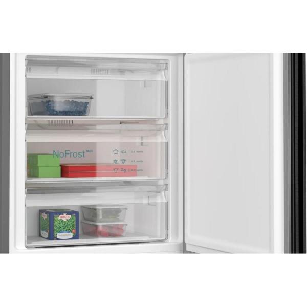 Siemens KG49NXXCF iQ300 Stand Kühl-Gefrierkombination, 70 cm breit, 440 L, noFrost, extrem leise, Touch-Bedienung, BlackSteel