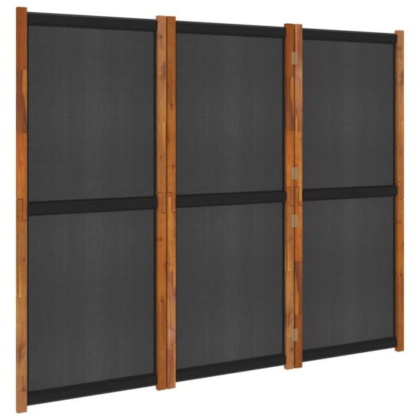 3-tlg. Raumteiler Schwarz 210x180 cm