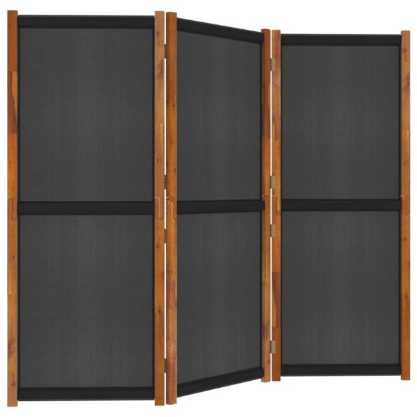 3-tlg. Raumteiler Schwarz 210x180 cm