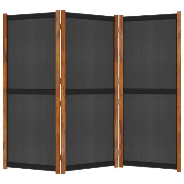 3-tlg. Raumteiler Schwarz 210x180 cm