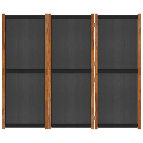 3-tlg. Raumteiler Schwarz 210x180 cm