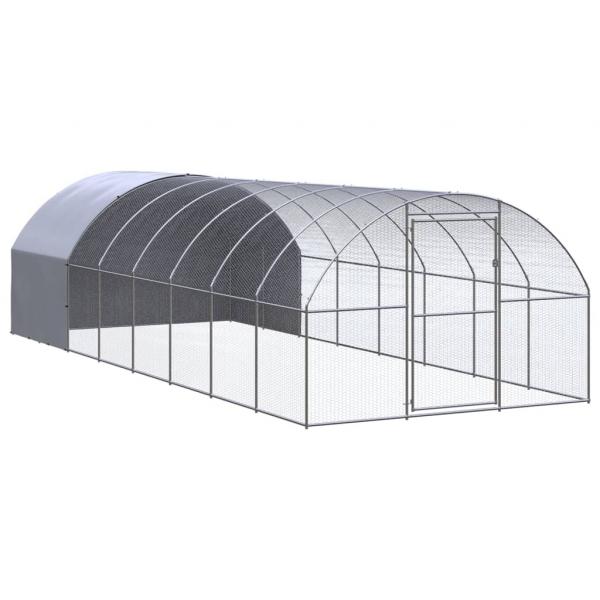 ARDEBO.de - Outdoor-Hühnerstall 3x8x2 m Verzinkter Stahl