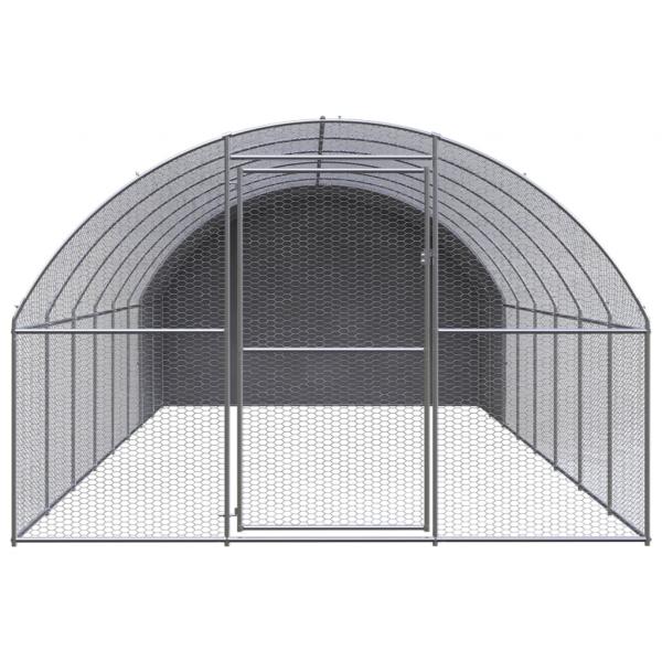 Outdoor-Hühnerstall 3x8x2 m Verzinkter Stahl