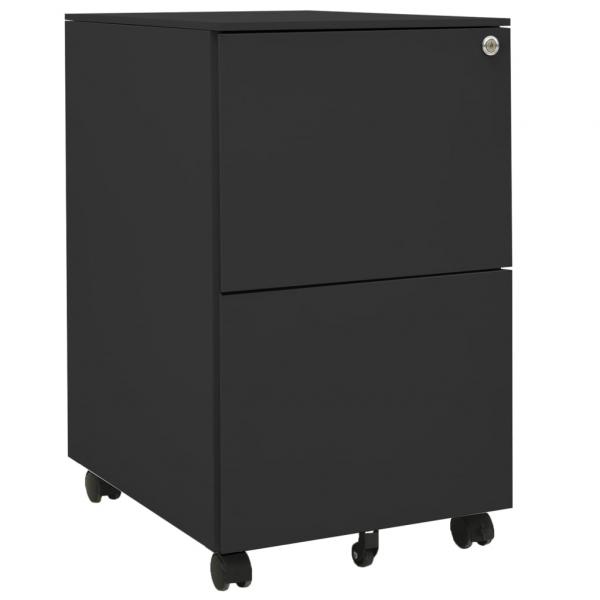 ARDEBO.de - Aktenschrank mit Rollen Anthrazit 39x45x67 cm Stahl
