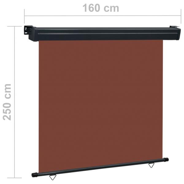 Balkon-Seitenmarkise 160 × 250 cm Braun