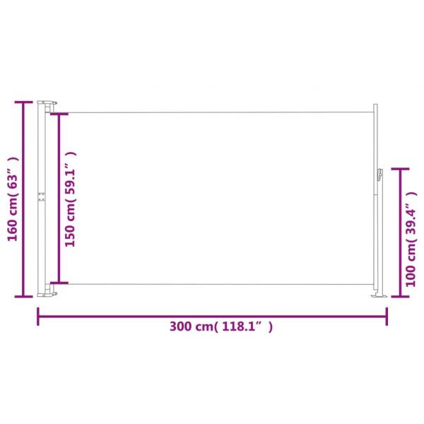 Ausziehbare Seitenmarkise 160x300 cm Braun 