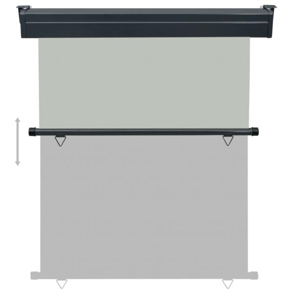 Balkon-Seitenmarkise 140 × 250 cm Grau