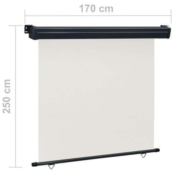 Balkon-Seitenmarkise 170 × 250 cm Creme