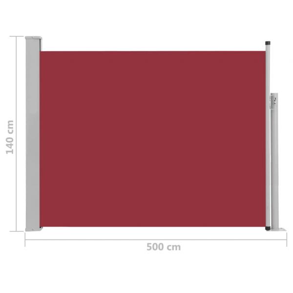 Ausziehbare Seitenmarkise 140×500 cm Rot