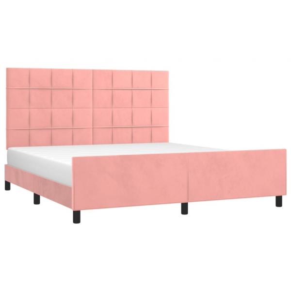 Bettgestell mit Kopfteil Rosa 180x200 cm Samt