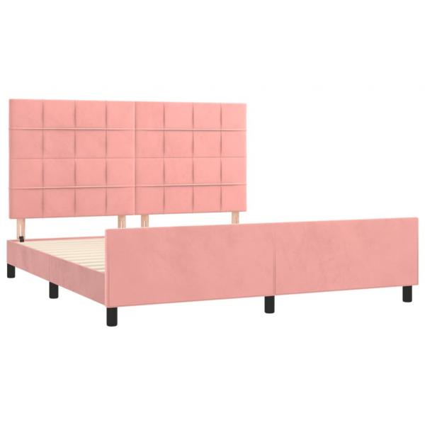 Bettgestell mit Kopfteil Rosa 180x200 cm Samt