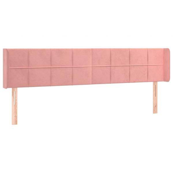 LED Kopfteil Rosa 183x16x78/88 cm Samt
