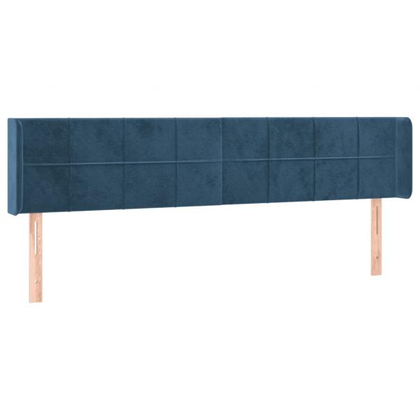 LED Kopfteil Dunkelblau 203x16x78/88 cm Samt