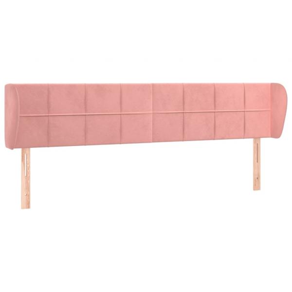 Kopfteil mit Ohren Rosa 203x23x78/88 cm Samt