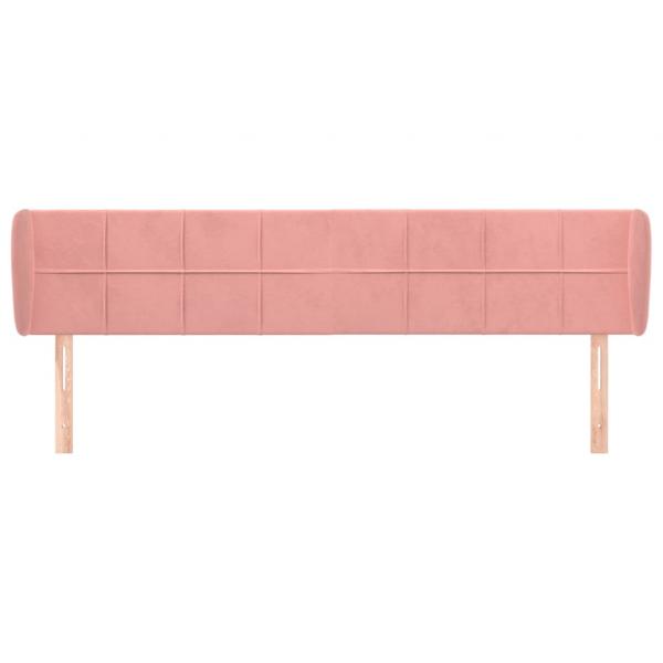 Kopfteil mit Ohren Rosa 203x23x78/88 cm Samt