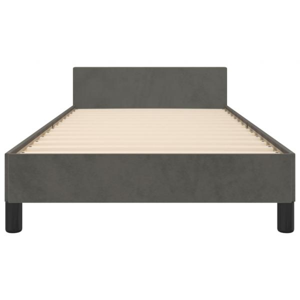 Bettgestell mit Kopfteil Dunkelgrau 100x200 cm Samt