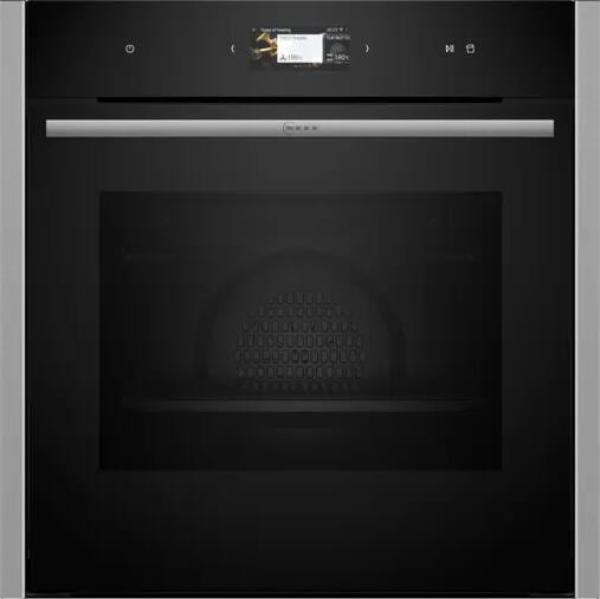 ARDEBO.de Neff B24FS33N0 N90 A+ Einbaudampfbackofen, 60 cm breit, 71 L, Wassertank, TFT-Display, Grill, CircoTherm, Kindersicherung, schwarz/Edelstahl