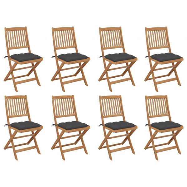ARDEBO.de - Klappbare Gartenstühle mit Kissen 8 Stk. Massivholz Akazie