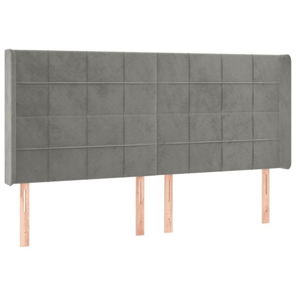 Boxspringbett mit Matratze & LED Hellgrau 160x200 cm Samt