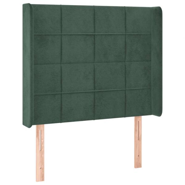 Boxspringbett mit Matratze & LED Dunkelgrün 90x200 cm Samt
