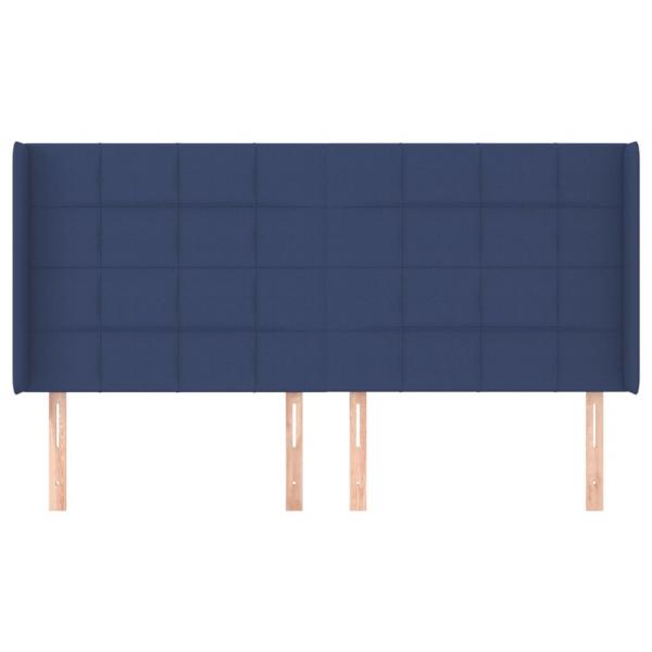 Kopfteil mit Ohren Blau 163x16x118/128 cm Stoff
