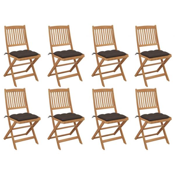 ARDEBO.de - Klappbare Gartenstühle mit Kissen 8 Stk. Massivholz Akazie