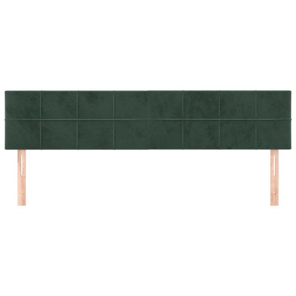 Kopfteile 2 Stk. Dunkelgrün 90x5x78/88 cm Samt
