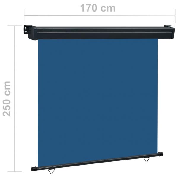 Balkon-Seitenmarkise 170 × 250 cm Blau