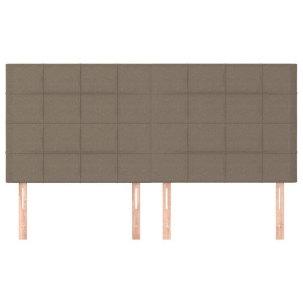 Kopfteile 4 Stk. Taupe 100x5x78/88 cm Stoff