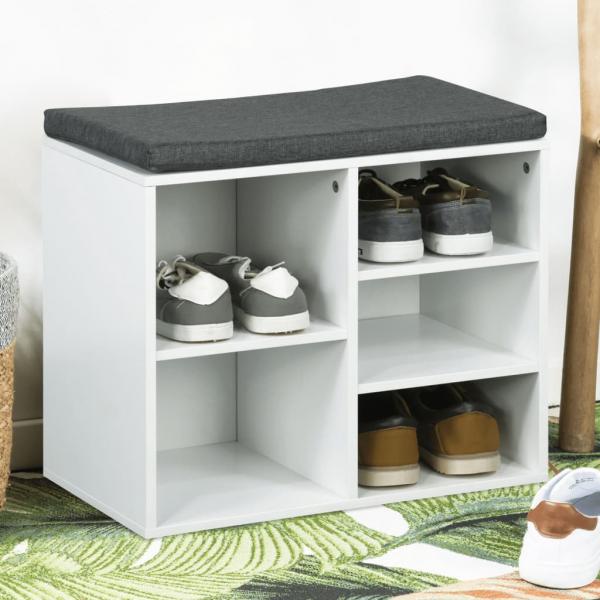 ARDEBO.de - HI Schuhregal mit Kissen 51,5x29x48 cm Weiß