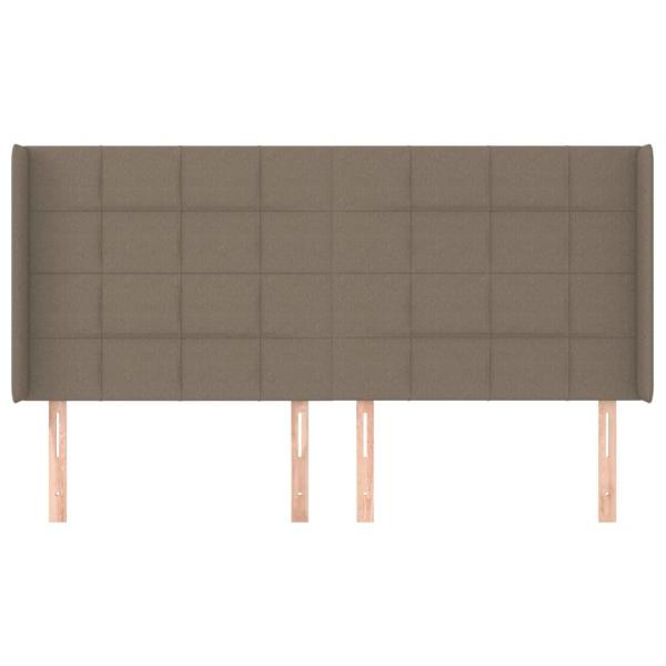 Kopfteil mit Ohren Taupe 203x16x118/128 cm Stoff