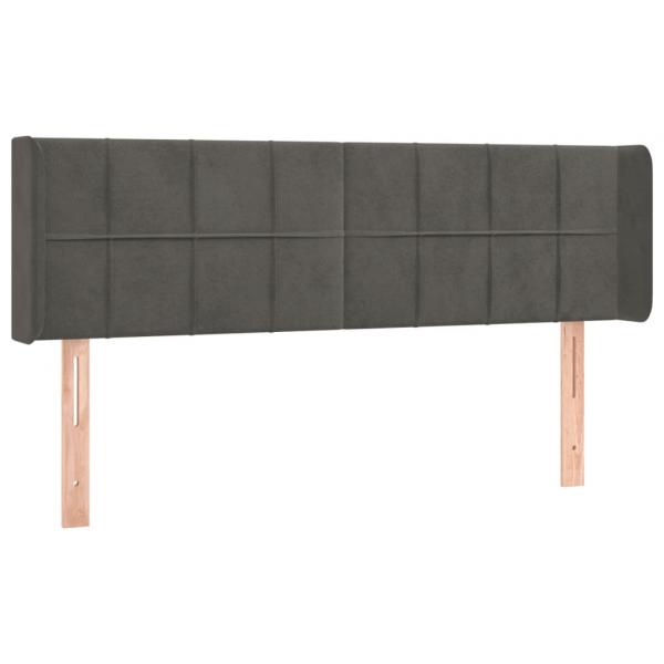 LED Kopfteil Dunkelgrau 147x16x78/88 cm Samt