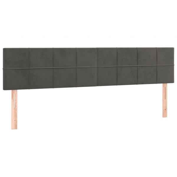 Boxspringbett mit Matratze Dunkelgrau 160x200 cm Samt