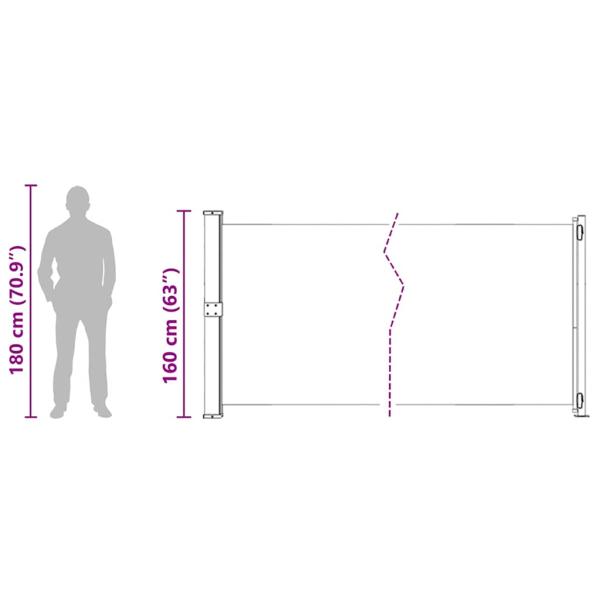Seitenmarkise Ausziehbar 600x160 cm Rot