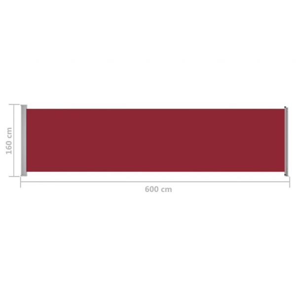 Seitenmarkise Ausziehbar 600x160 cm Rot