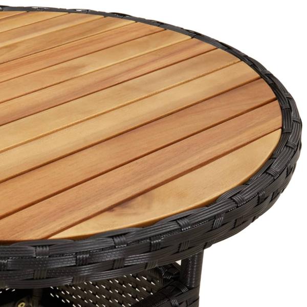 ARDEBO.de - 5-tlg. Garten-Bistro-Set mit Kissen Schwarz Poly Rattan