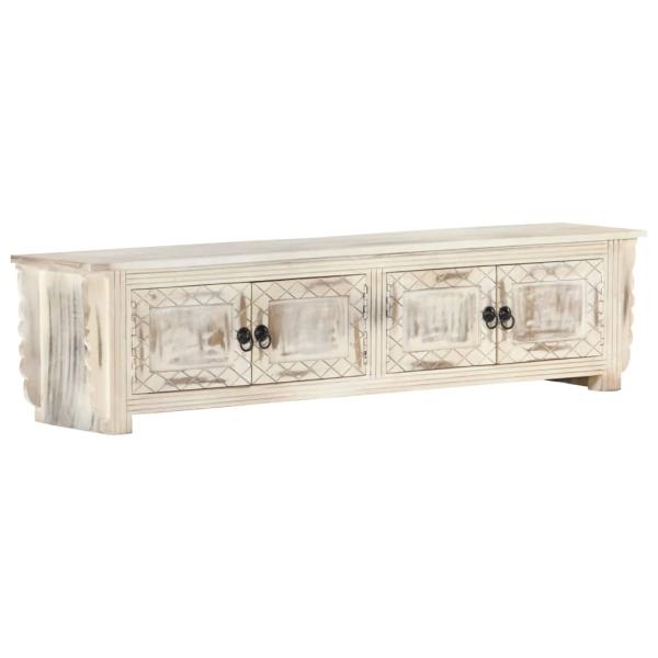 TV-Schrank Weiß 140x30x35 cm Massivholz Mango 
