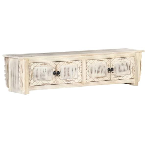 TV-Schrank Weiß 140x30x35 cm Massivholz Mango 