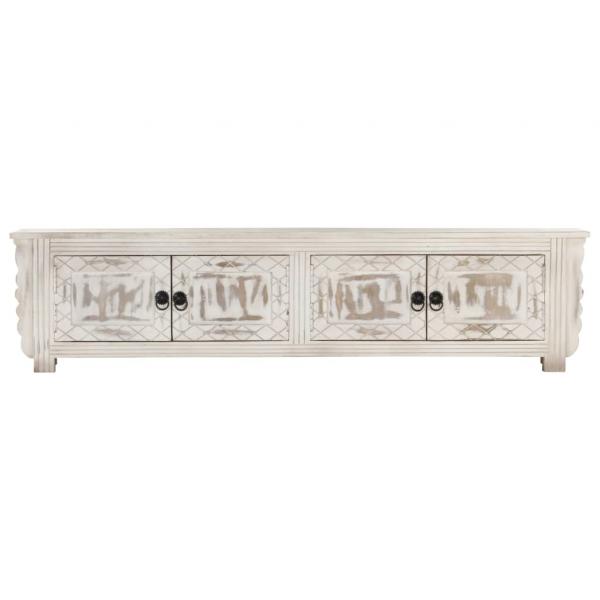 TV-Schrank Weiß 140x30x35 cm Massivholz Mango 